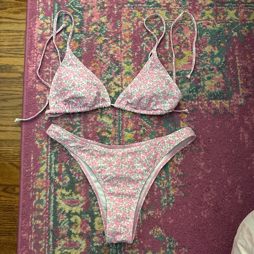 Shein Pink Floral Bikini Set